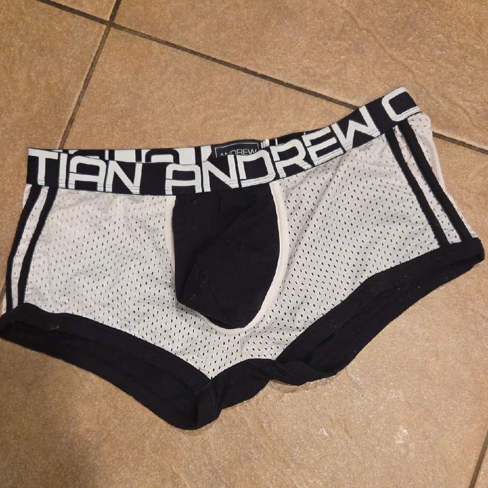 Andrew Christian Black and White Mesh Boxer Briefs